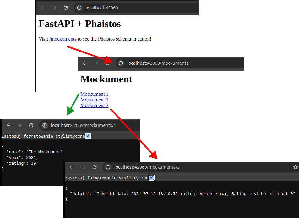 FastAPI application running the Mockuments example