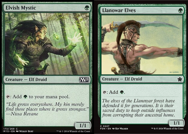 Elvish Mystic and Llanowar Elves card images